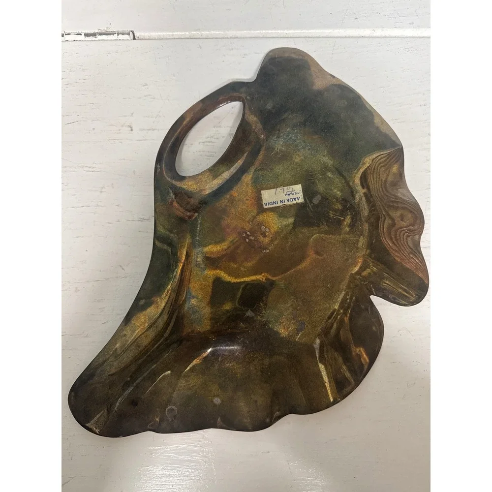 Vintage Brass Leaf Shaped Dish Tray‎ Trinket Dish Decorative Accent